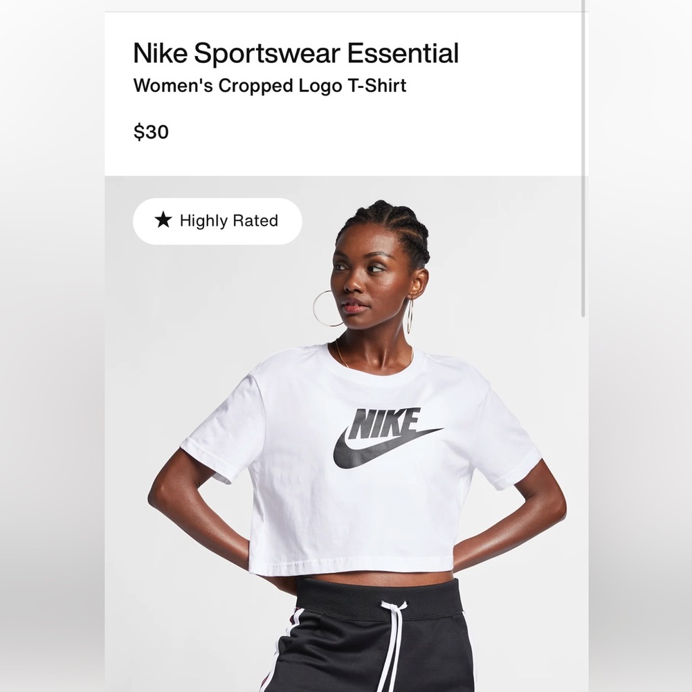 Nike Women’s Cropped Logo T Shirt Size M